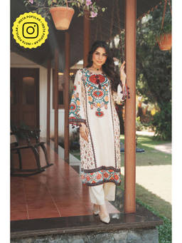 Mahee Jaipur - Rang Mahal Off White Muslin Kurta With Pant
