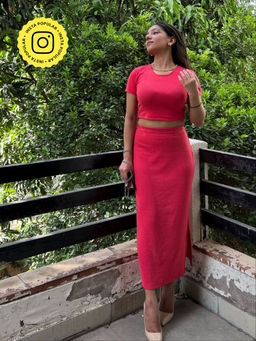 Obleka - Rib Skirt Top with Skirt (Set of 2)