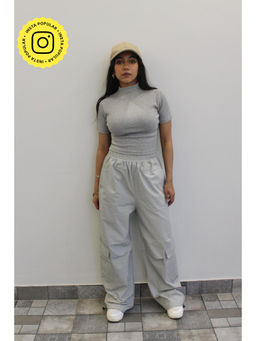 Obleka - Light Grey Melange Parachute Cargo Co-Ord (Set of 2)