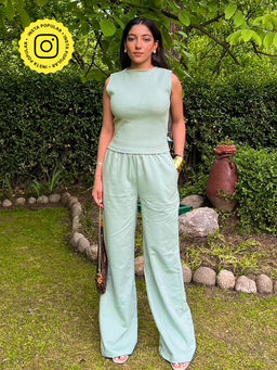 Obleka - Summer Mint Green Sleeveless Terry Set (Set of 2)