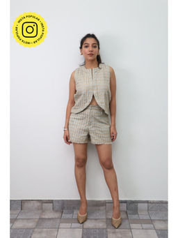 Obleka - Embroidered Checks Co-Ord (Set of 2)