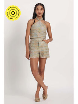 Obleka - Embroidered Halter Co-Ord (Set of 2)