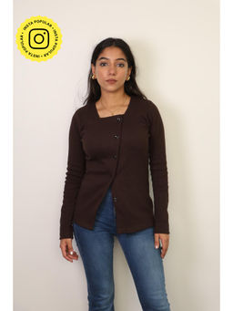 Obleka - Brown Solid Rib Top