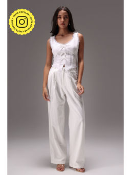 Obleka - White Swan Linen Bow Co-Ord (Set of 2)