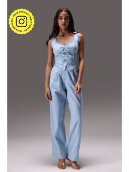 Obleka - Blue Cloud Linen Bow Co-Ord (Set of 2)