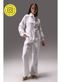 Obleka - White The Essential Ruffle Cotton Co-Ord (Set of 2)