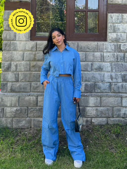 Obleka - Blue Striped Boxer Co-Ord Set