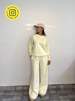 Obleka - Butter Yellow Crewneck Cotton Co-Ord Set