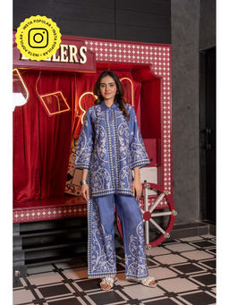 Pratapsons - Pastel Purple Printed Crepe Silk Co-Ord Set