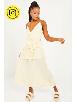 Quiz Clothing - Light Yellow Wrap Front Maxi Dress (Set of 2)