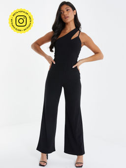 Quiz Clothing - One Shoulder Palazzo Jumpsuit