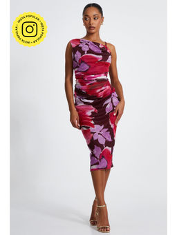 Quiz Clothing - Multicolor Sleeveless Ruched Bodycon Midi Dress