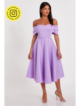 Quiz Clothing - Women Lavender Polyester Solid Dress