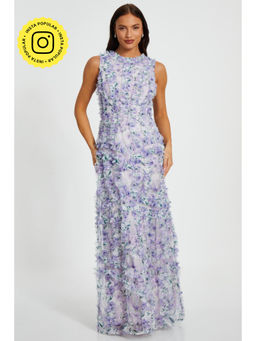 Quiz Clothing - Women Lavender Polyester Floral Dress