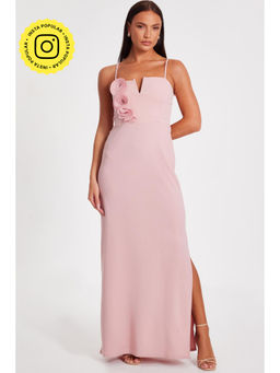 Quiz Clothing - Women Pink Polyester Solid Dress