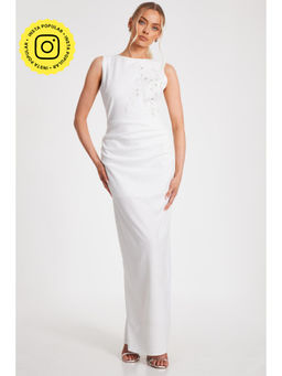 Quiz Clothing - Women White Polyester Solid Dress