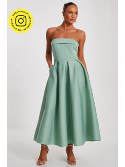 Quiz Clothing - Women Green Polyester Solid Dress