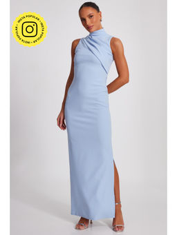 Quiz Clothing - Women Blue Polyester Solid Dress