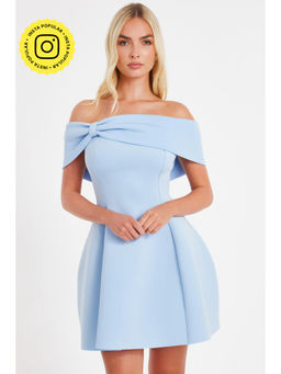 Quiz Clothing - Women Blue Polyester Solid Dress