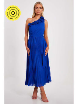 Quiz Clothing - Blue Women A-Line Dress With Belt