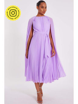 Quiz Clothing - Lavender Women A-Line Dress With Belt