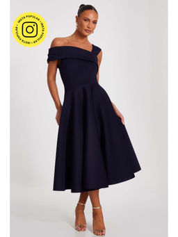 Quiz Clothing - Navy Blue Women Fit And Flare Dress