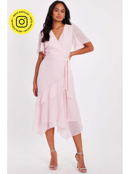 Quiz Clothing - Pink Women Fit And Flare Dress With Belt