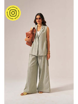 SPACE - Aster Cotton Green Denim Size Inclusive Co-Ord Set