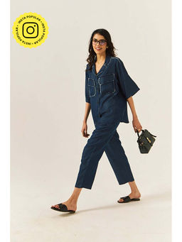 SPACE - Depp Unisex Blue Shirt And Straight Fit Pant