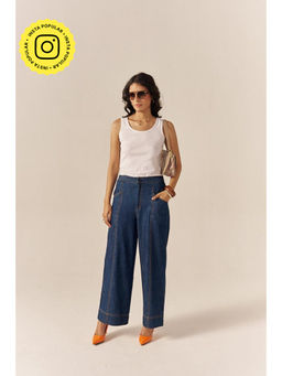 SPACE - Macaron Flared Blue Pants