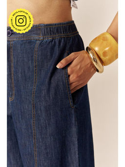 SPACE - Bijou Barrel Style Blue Pant