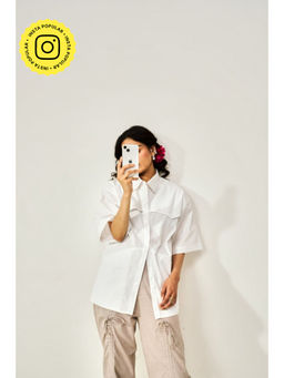 SPACE - Alizey White Classic Collared Shirt