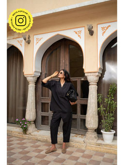 SPACE - Chhaya Black Shirt With Pant