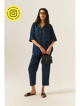 SPACE - Depp Blue Shirt With Pant