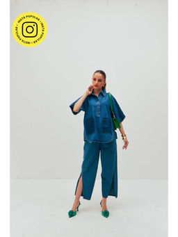 SPACE - Dolla Femme Blue Shirt With Pant