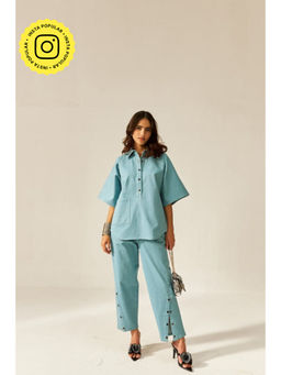 SPACE - Dolla Smoke Blue Shirt With Pant