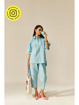SPACE - Ikigai Azure Blue Shirt With Pant