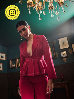 Style Island - Sipl1256 Pink Roseate Blazer For Women