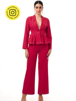 Style Island - Sipl1257 Polyester Roseate Straight Pants For Women