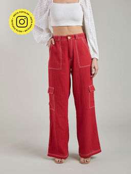 Style Island - Aalya Straight Red Pants