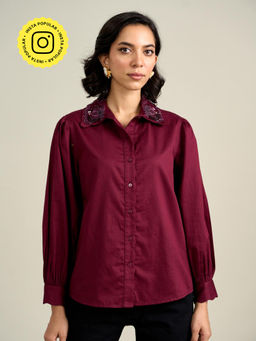 Style Island - Erin Wine Shirt for Women