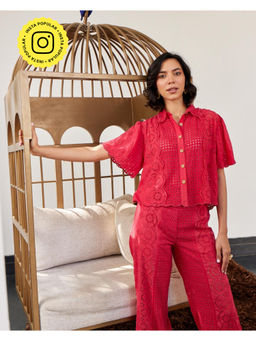 Style Island - Elsa Schiffli Crop Shirt for Women