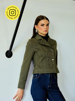 Style Island - Olive Solid Jacket