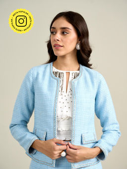 Style Island - Blue Embellished Jacket