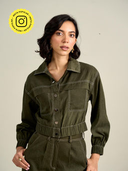 Style Island - Olive Solid Jacket