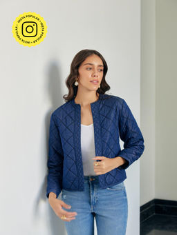 Style Island - Blue Self Design Jacket