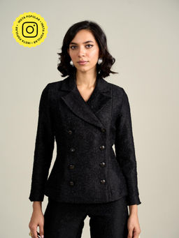 Style Island - Black Woven Blazer