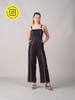 Style Island - Isla Solid Jumpsuit-Black