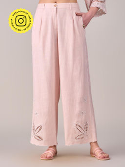 Style Island - Helen Embroidred Pant-Pink