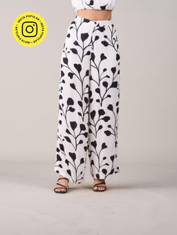 Style Island - Nina Printed Pant-White & Black